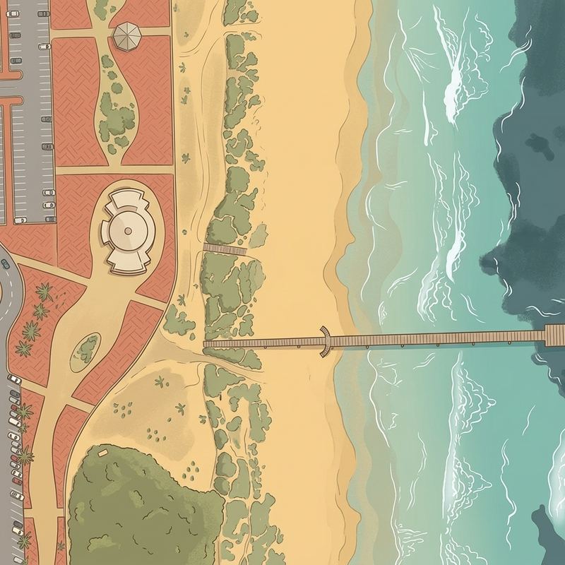Aerial map of Battery Beach