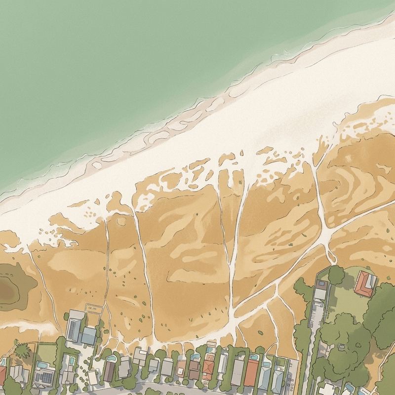 Aerial map of Bean Point Beach