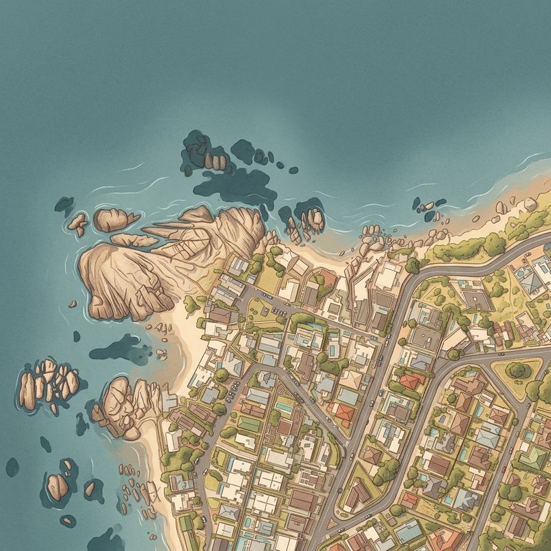 Aerial map of Beta Beach