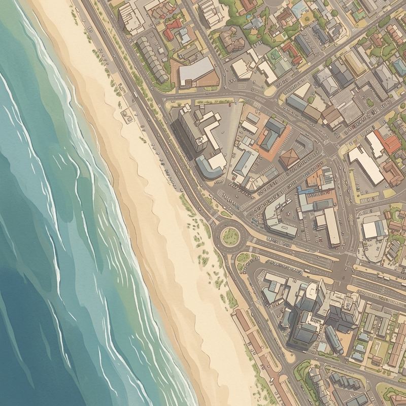 Aerial map of Blouberg Kite Surfing Beach