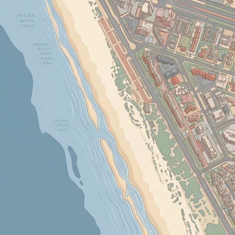 Aerial map of Bloubergstrand Beach