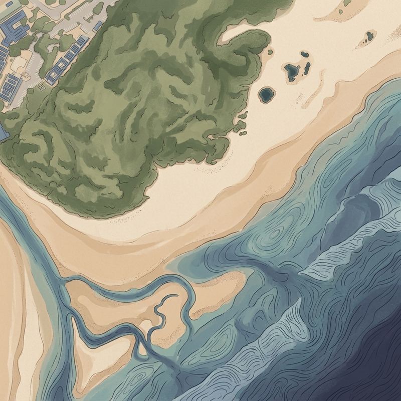 Aerial map of Blue Bend Beach