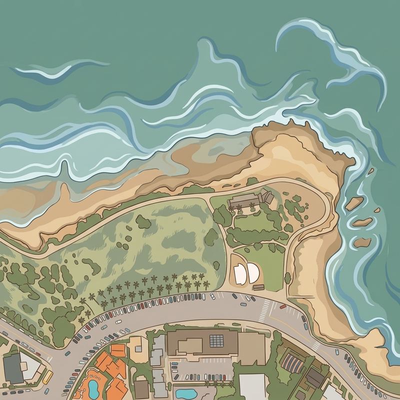 Aerial map of Boomer Beach