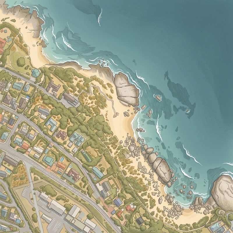 Aerial map of Boulders Beach