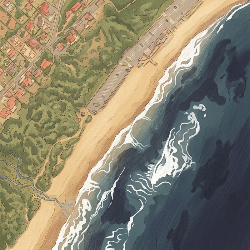 Aerial map of Brighton Beach Braai Area & Toilets
