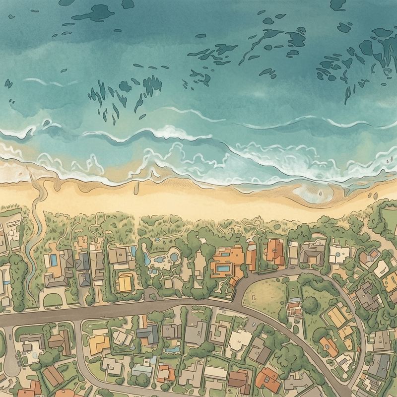 Aerial map of Broad Beach