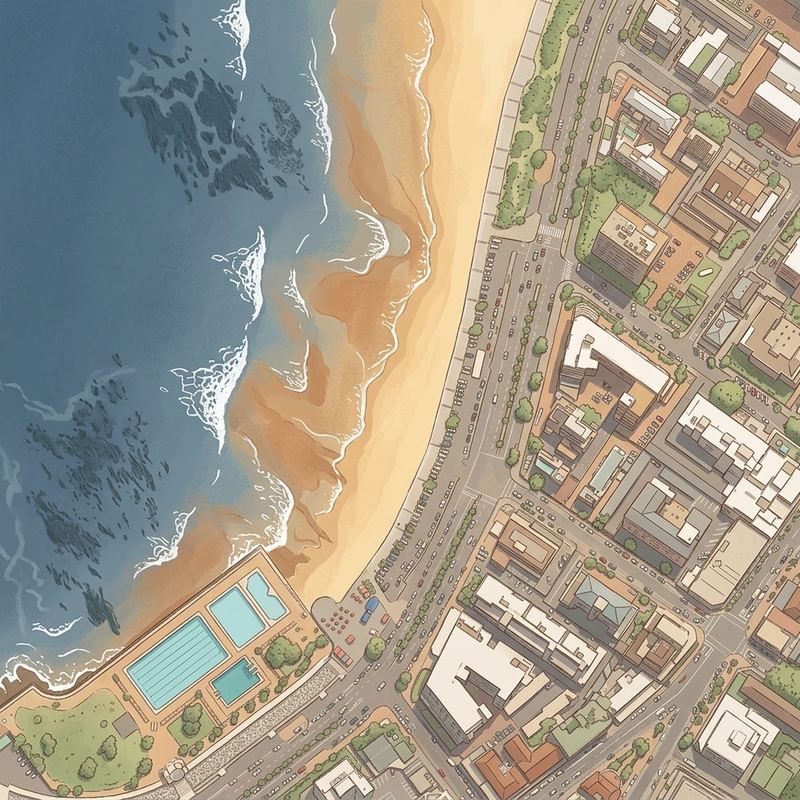 Aerial map of Brokenbath Beach