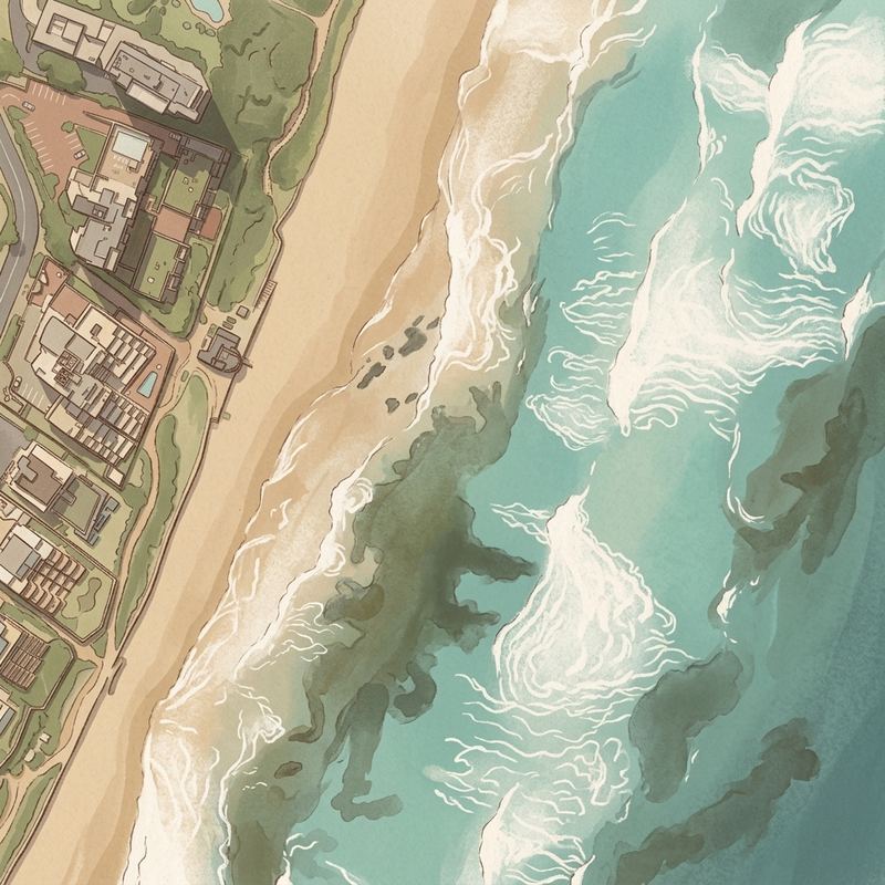 Aerial map of Bronze Beach