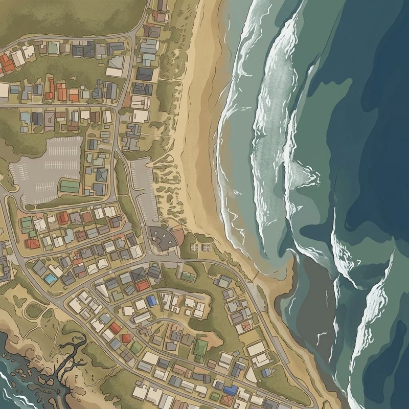 Aerial map of Buffalo Bay Beach