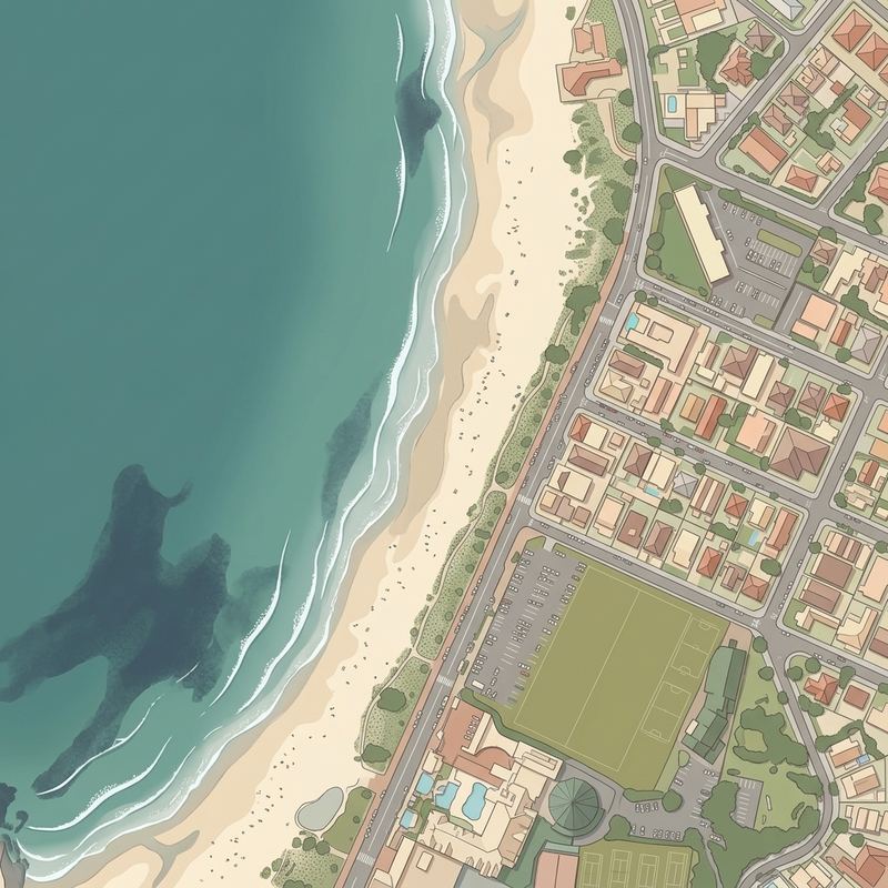 Aerial map of Camps Bay Beach