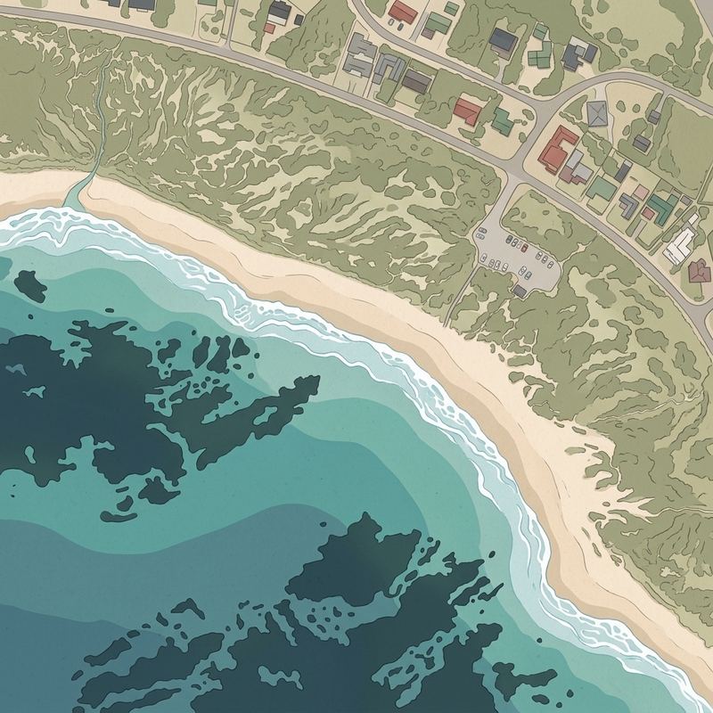 Aerial map of Castle Beach