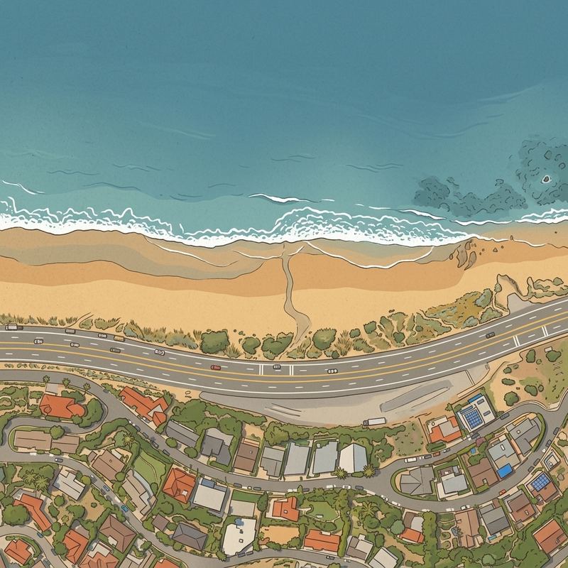 Aerial map of Castle Rock Beach
