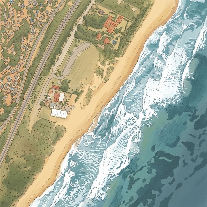Aerial map of Casuarina Beach