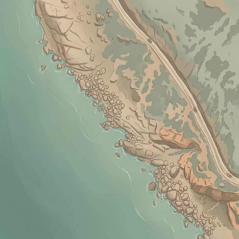 Aerial map of Chapman's Peak Drive - Long Beach