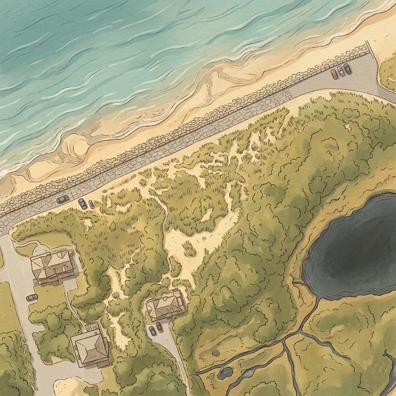 Aerial map of Chappaquoit Beach