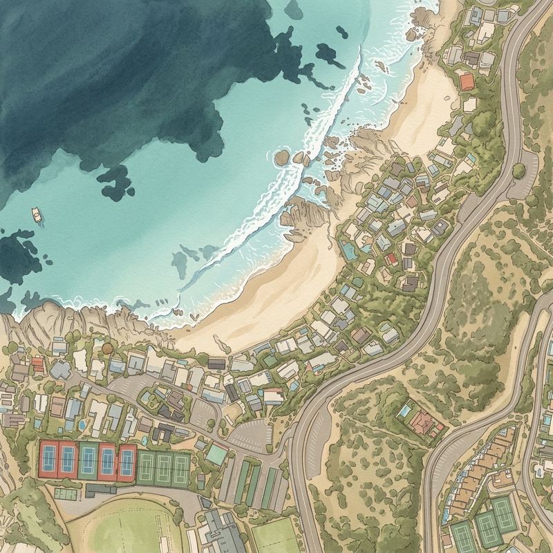 Aerial map of Clifton 4th Beach