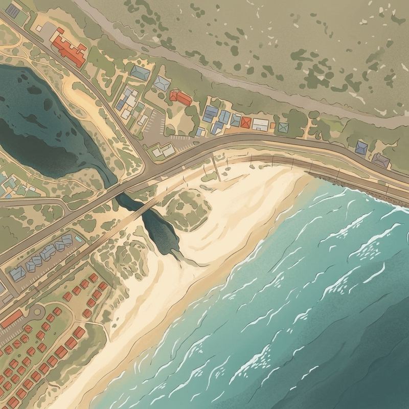 Aerial map of Clovelly Beach