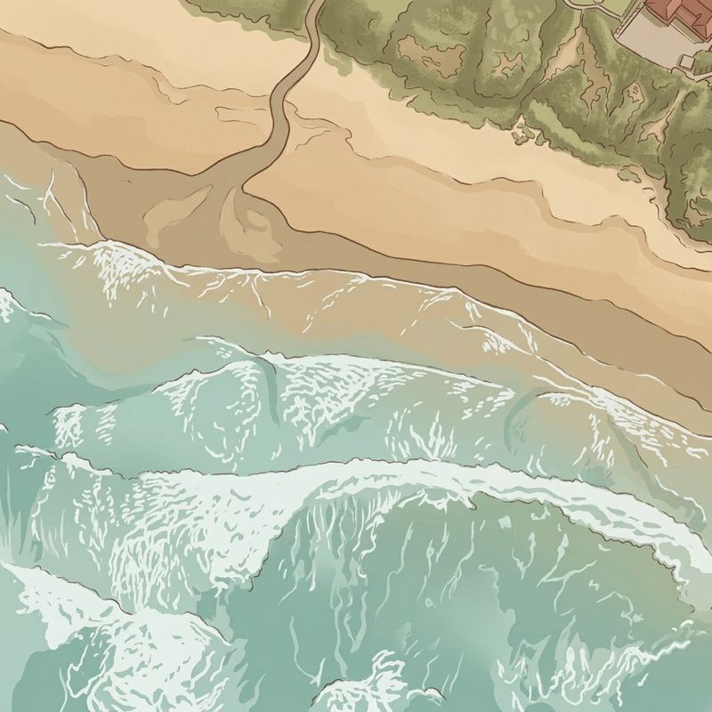 Aerial map of Cola Beach