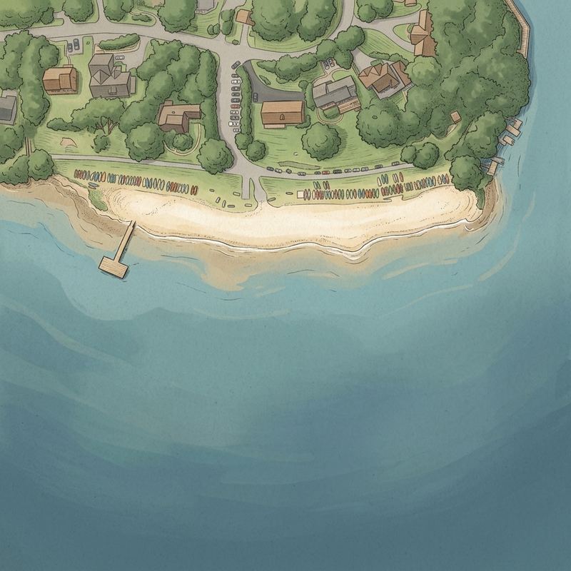 Aerial map of Coldstream Beach