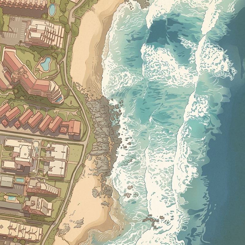 Aerial map of Compensation Beach