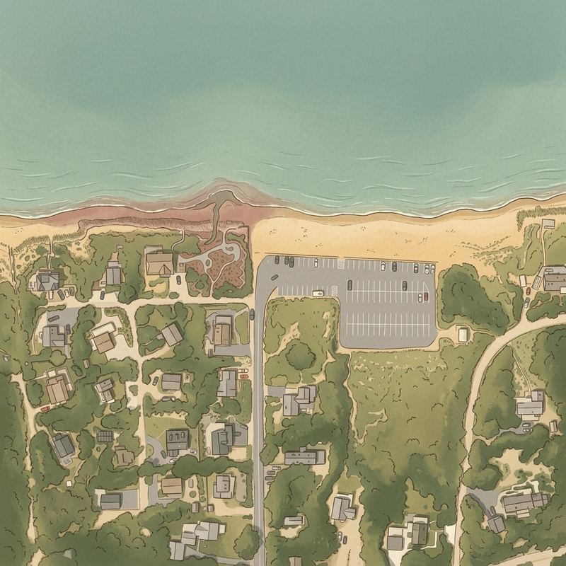 Aerial map of Cooks Brook Beach