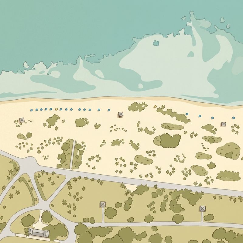 Aerial map of Crandon Beach