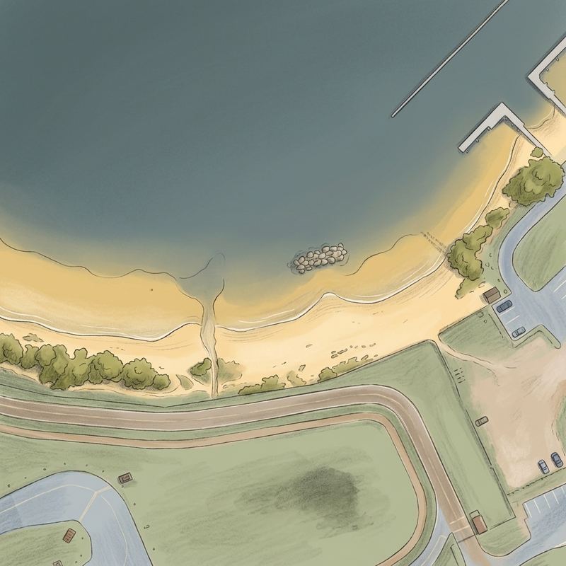 Aerial map of Davis Islands Beach