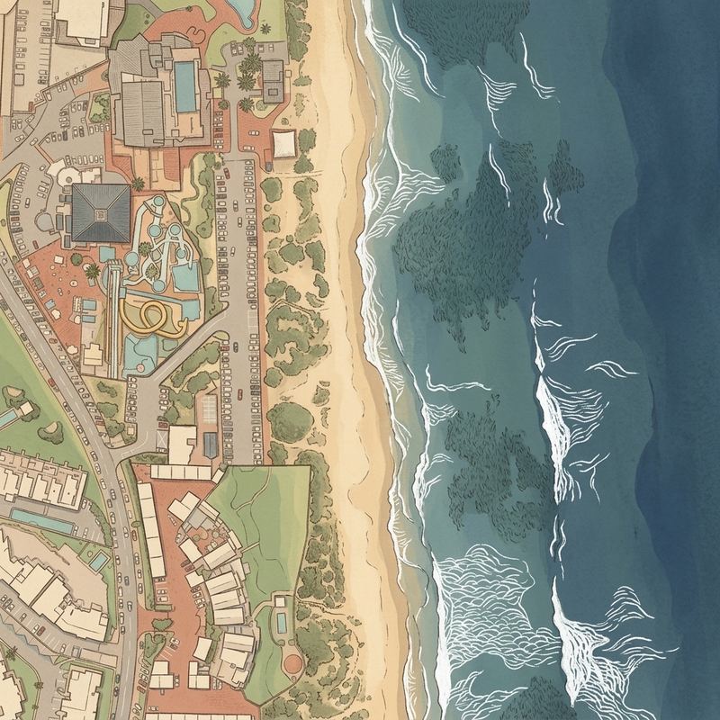 Aerial map of Diaz Beach
