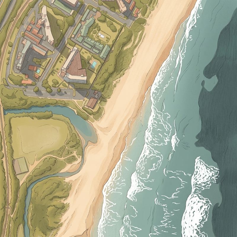 Aerial map of Doonside Beach