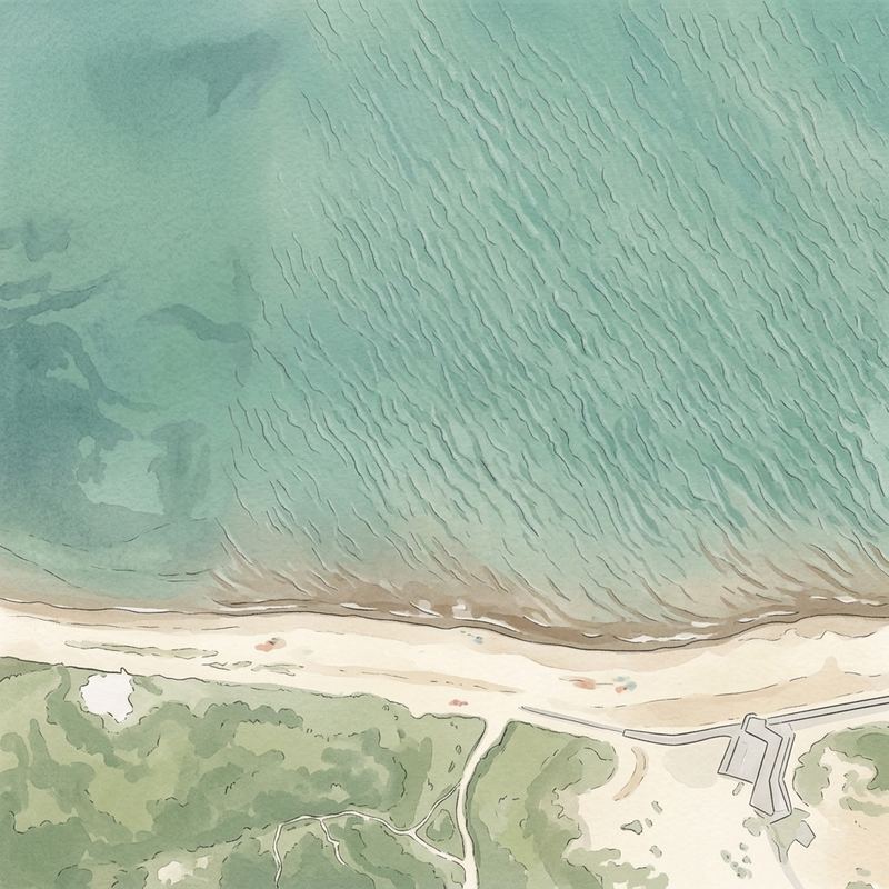Aerial map of Duck Harbor Beach
