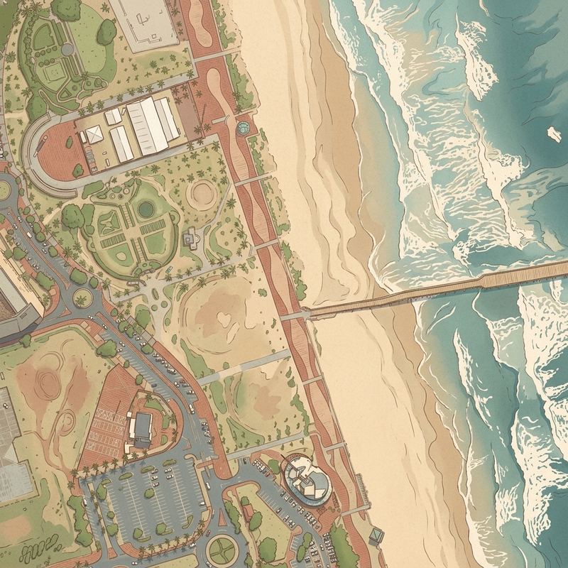 Aerial map of Durban Beach Front
