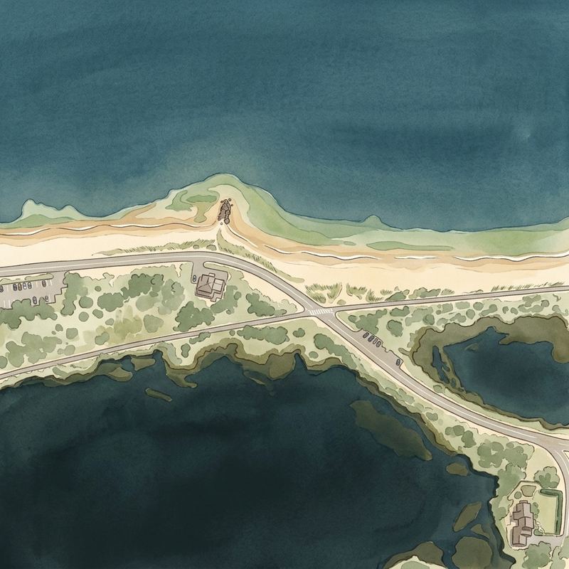Aerial map of Falmouth Beach