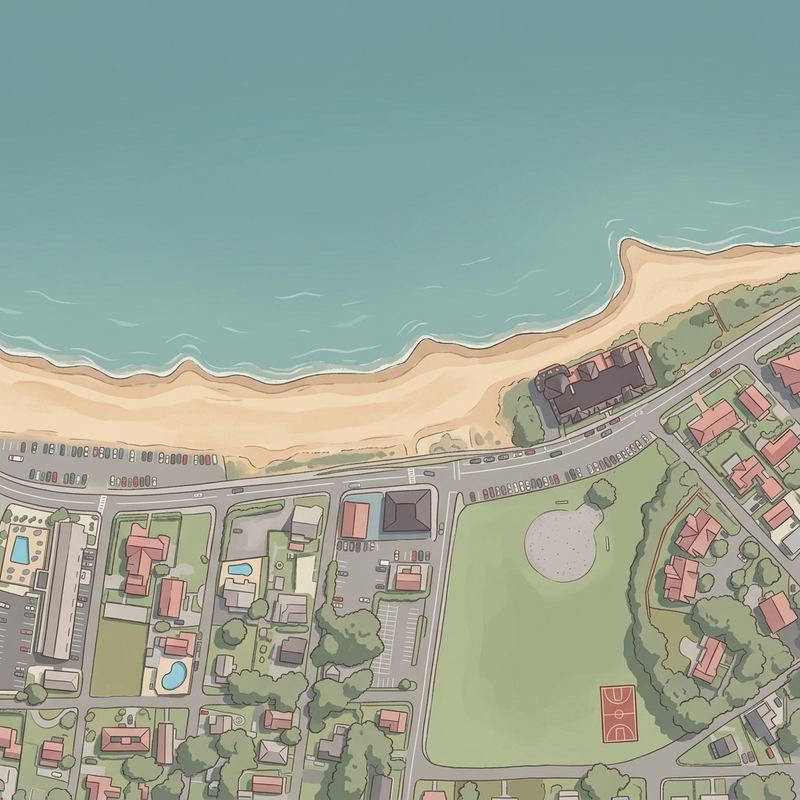 Aerial map of Falmouth Heights Beach