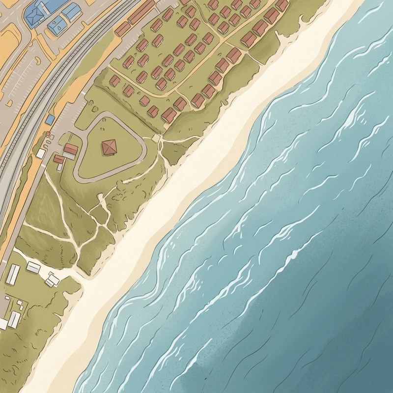 Aerial map of Fish Hoek Beach