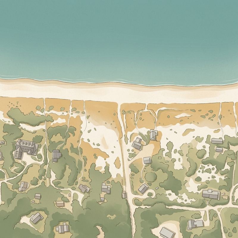 Aerial map of Fisher Beach