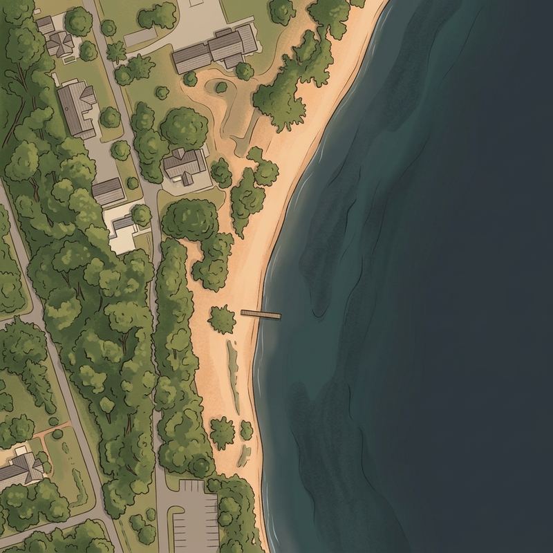 Aerial map of Florence Township Beach