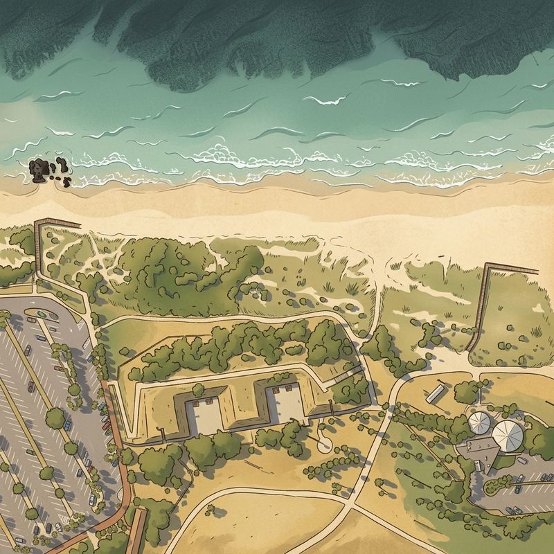 Aerial map of Fort De Soto