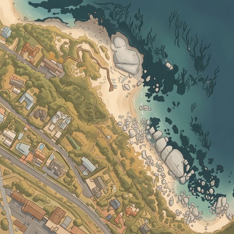 Aerial map of Foxy Beach