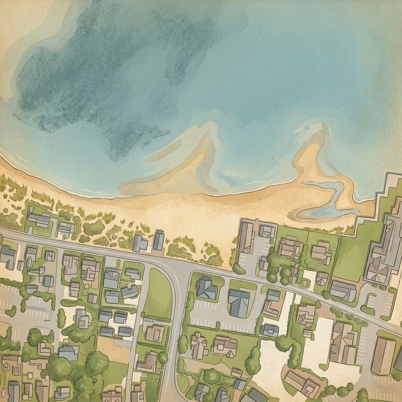 Aerial map of Francis Street Beach