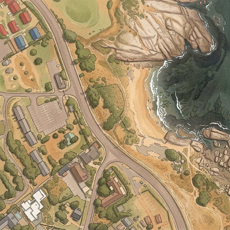 Aerial map of Frank's Beach
