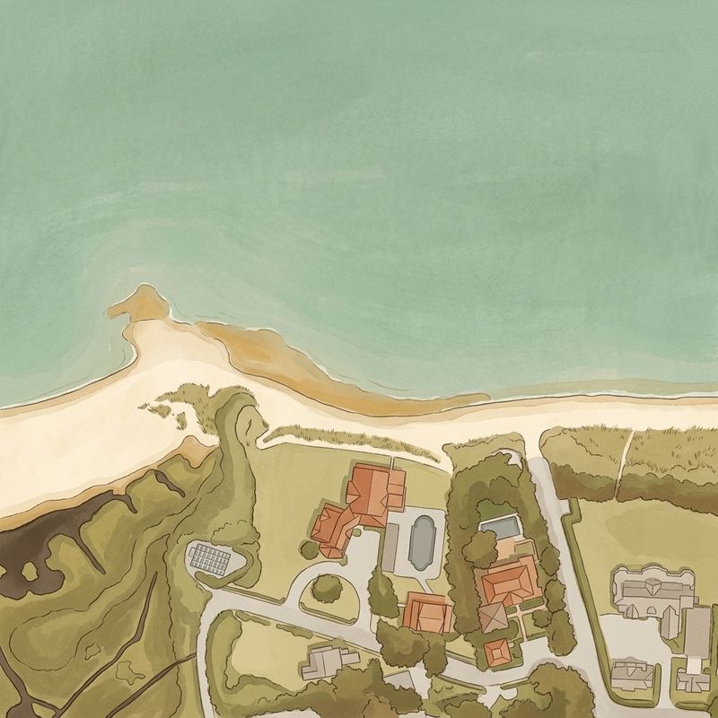 Aerial map of Fuller Street Beach
