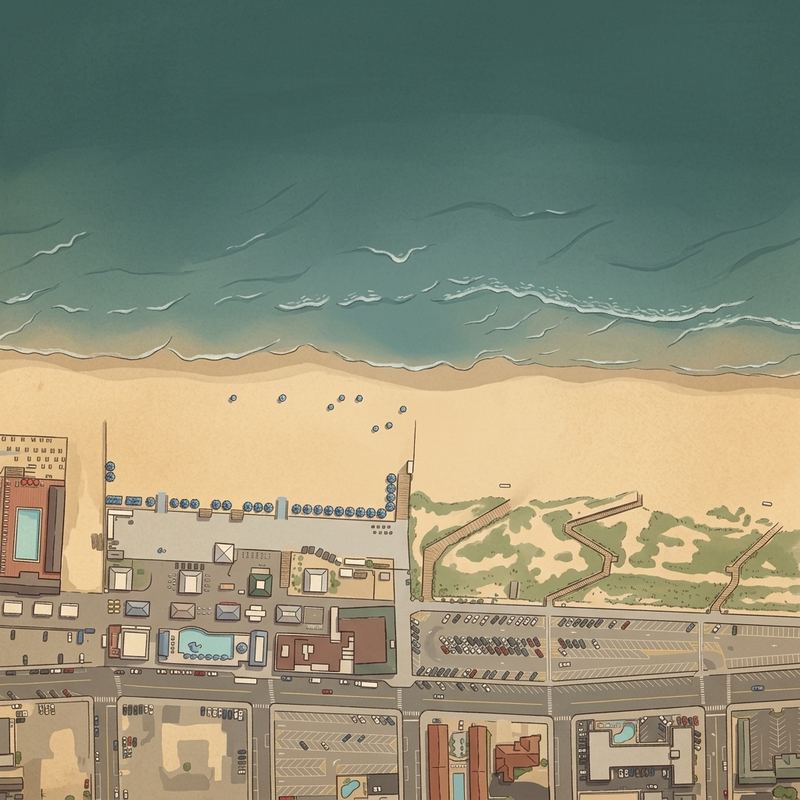 Aerial map of Funtown Beach