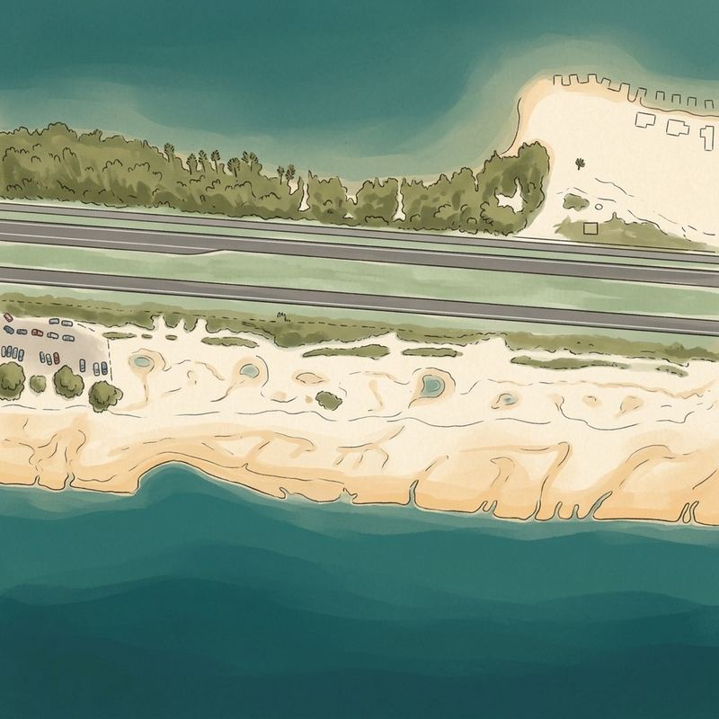 Aerial map of Gandy Beach