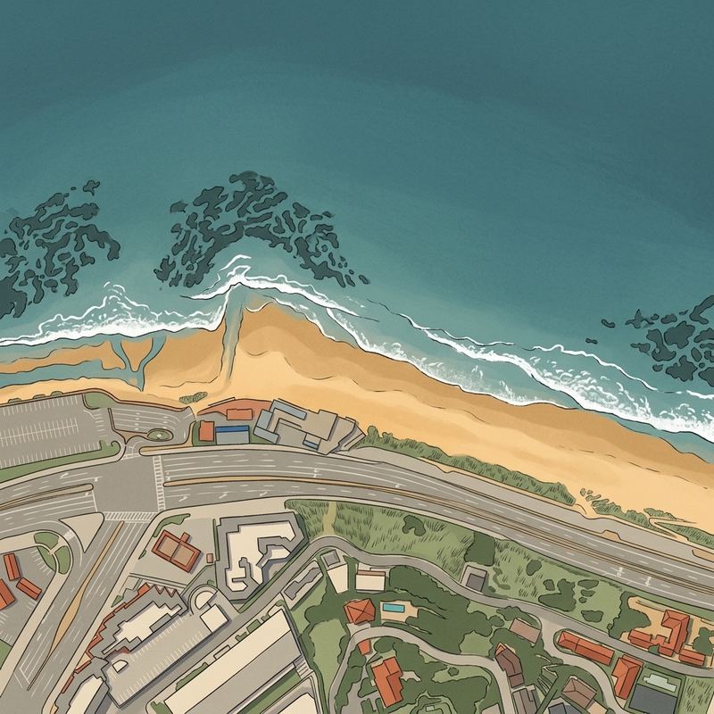 Aerial map of Gladstones PCH Beach