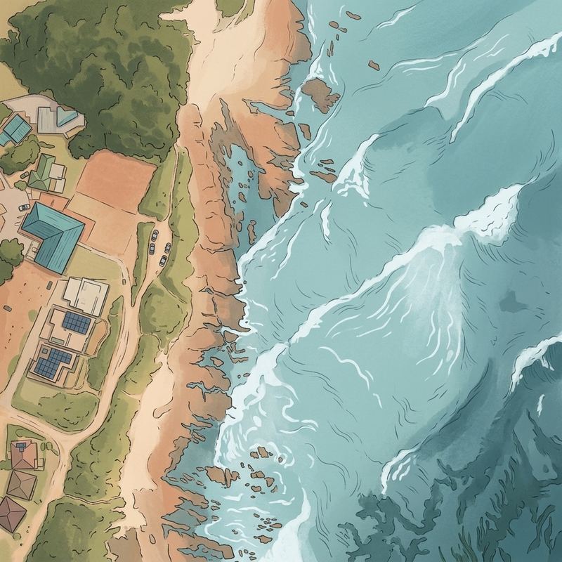 Aerial map of Glen Gariff Bulura River Mouth Beach
