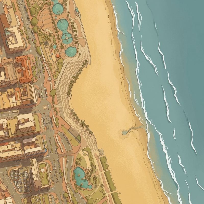 Aerial map of Golden Mile Beach