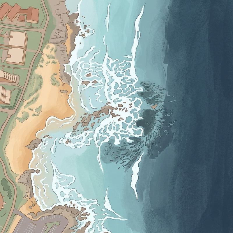 Aerial map of Granny Pool Beach