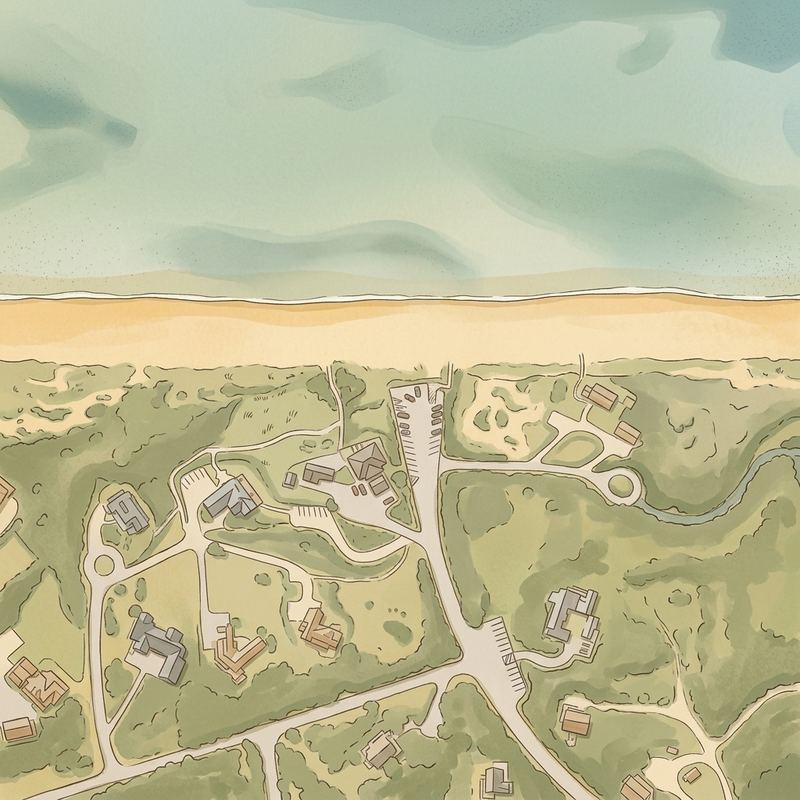 Aerial map of Great Hollow Beach