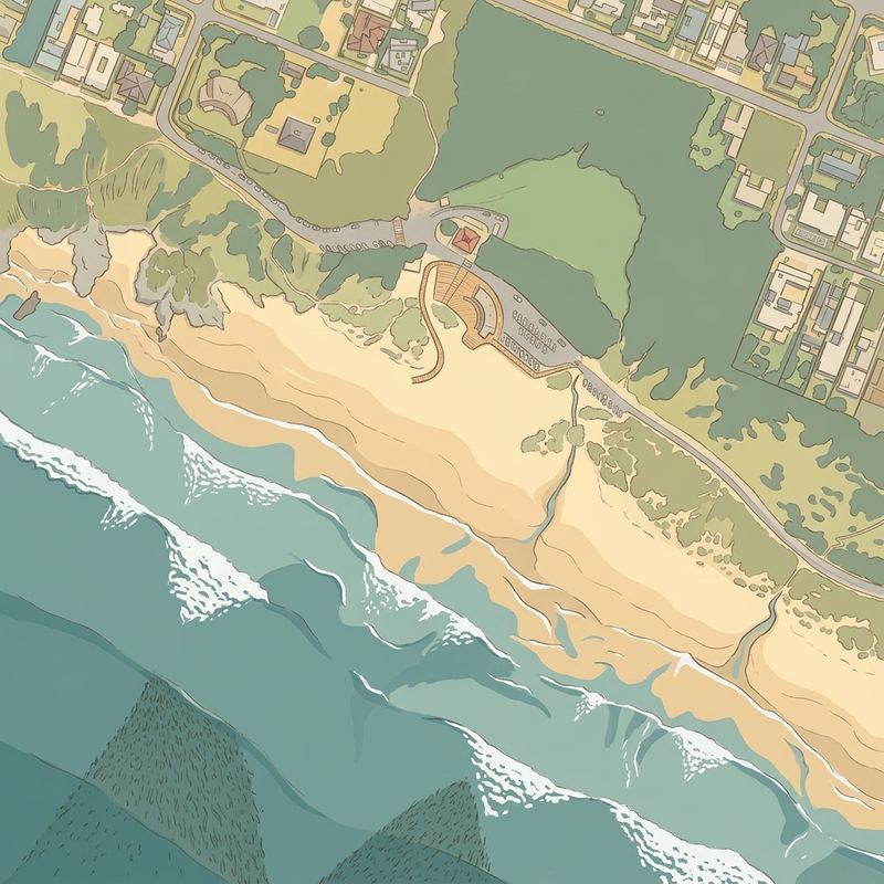 Aerial map of Grotto Beach (Blue Flag)