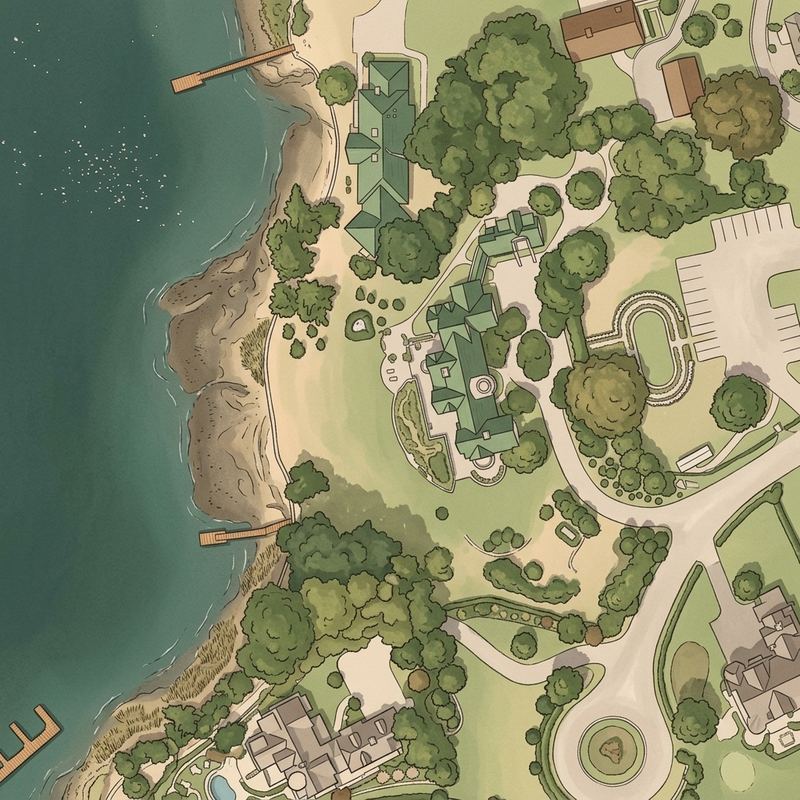 Aerial map of Harbor Point Beach